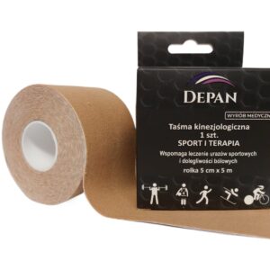 Taśma do kinesiotapingu Depan TAPE KINESJO TEJPY TAŚMA PLASTRY DO 5cm x 5m